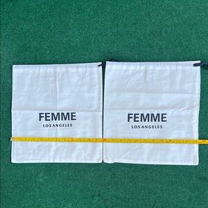 La Femme White FEMME Los Angeles Drawstring Dust Bags (Pair)